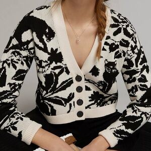 Anthropologie Maeve Panther Cardigan